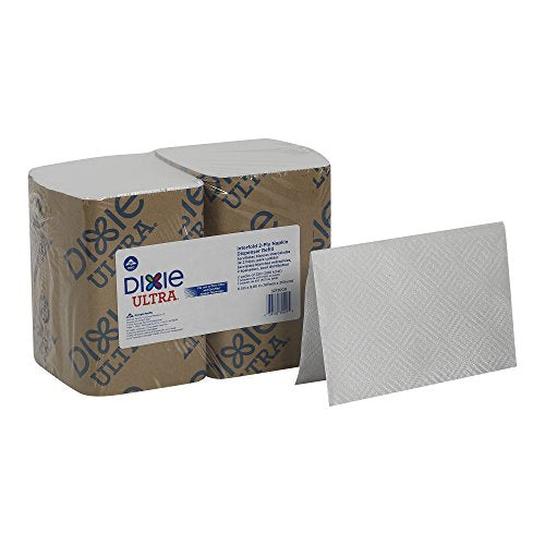 Dixie Ultra Interfold 2-Ply Napkin Dispenser Refill by GP PRO (Georgia-Pacific); White; 3213000; 250 Napkins Per Pack; 12 Packs Per Case
